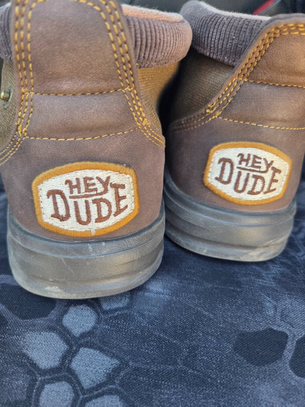 Hey Dude Men's Boots Size 13 Wally Stretch Mid Canvas Dark Brown NWOT
